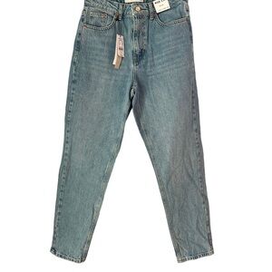NWT Topshop high Waisted Tapered Leg Medium Wash Jeans Size 6